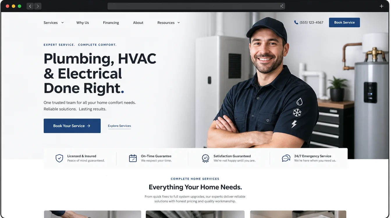 Home & Trades websites concept