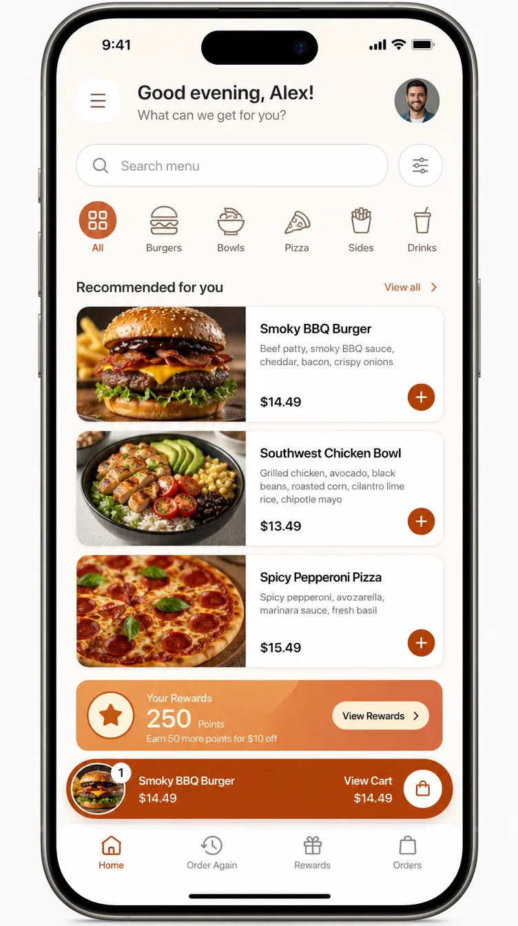 Food & Hospitality mobile apps concept