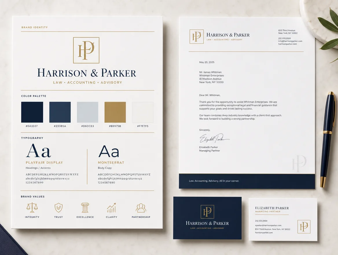 Professional Services branding kits concept