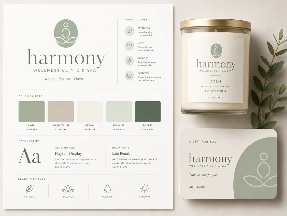 Health & Wellness branding kits concept