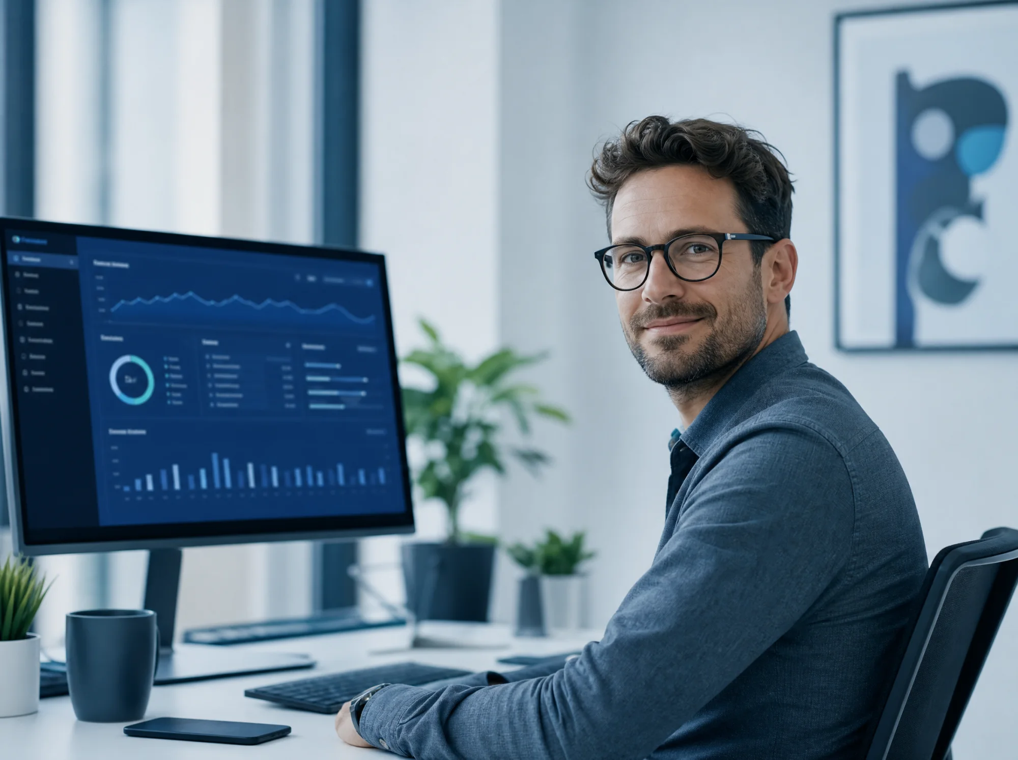 A ModelMerge operator working at a modern desk